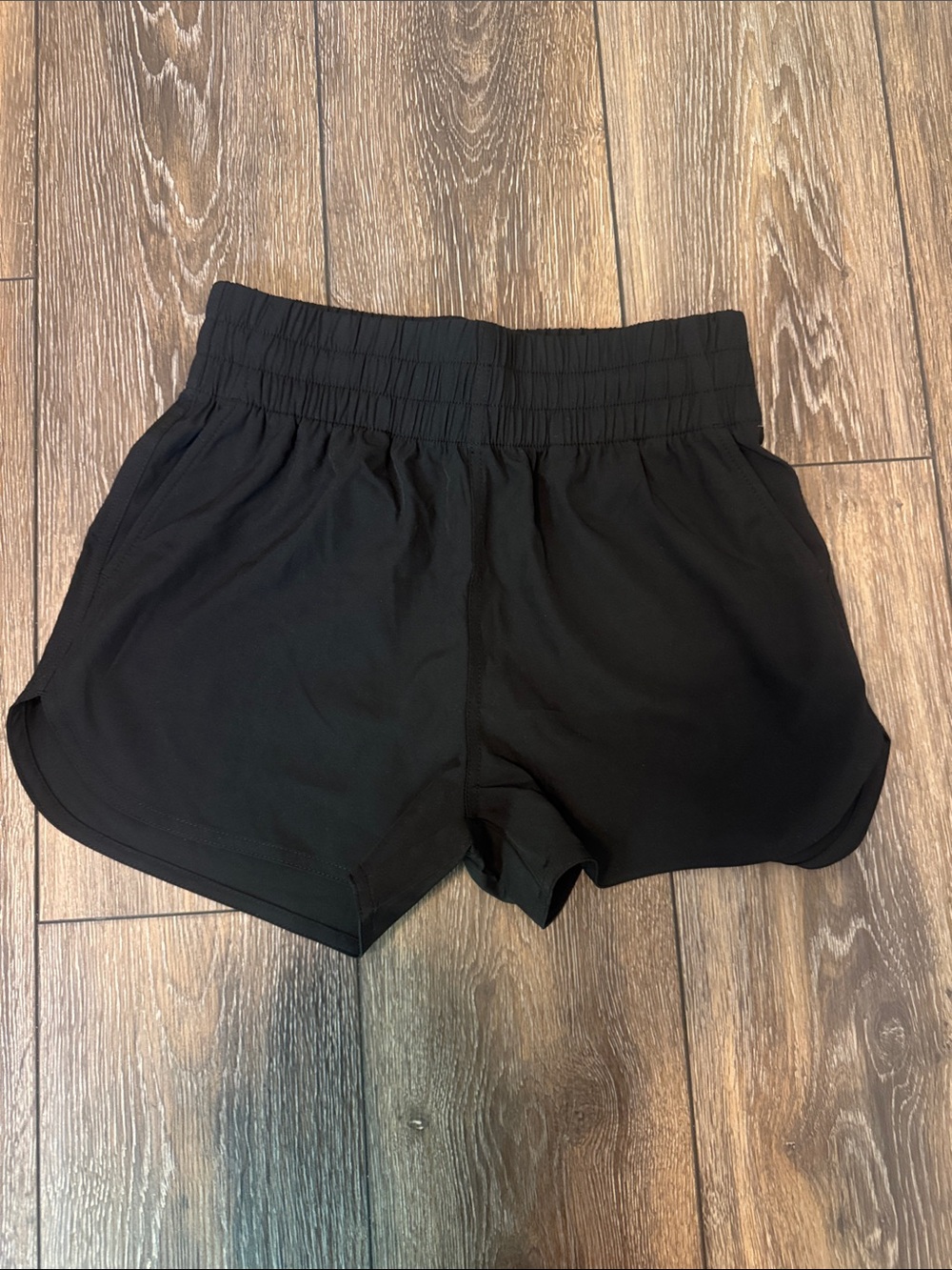 Women's Black Athletic Running Shorts with Elastic Waist